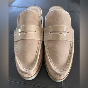 Donald J. Pliner Beige Suede Loafers